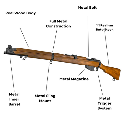 Double Bell - Lee Enfield MKIII Metal/ Wood Rifle - Gel Blaster