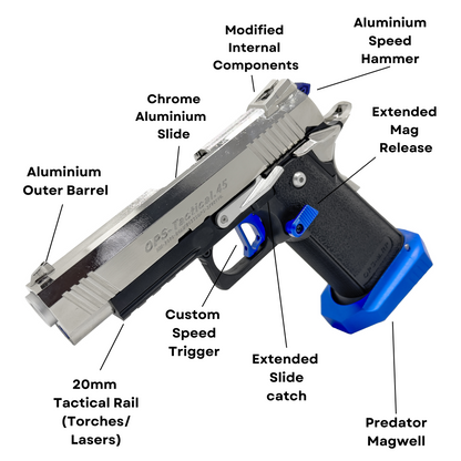 "Chrome Assassin" 4.3 Competition Custom Hi-Capa - Gel Blaster (Metal)