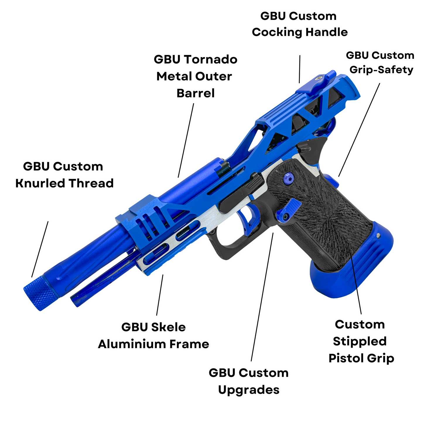 "Blue Magic" 5.1 Competition Custom Hi-Capa - Gel Blaster (Metal)