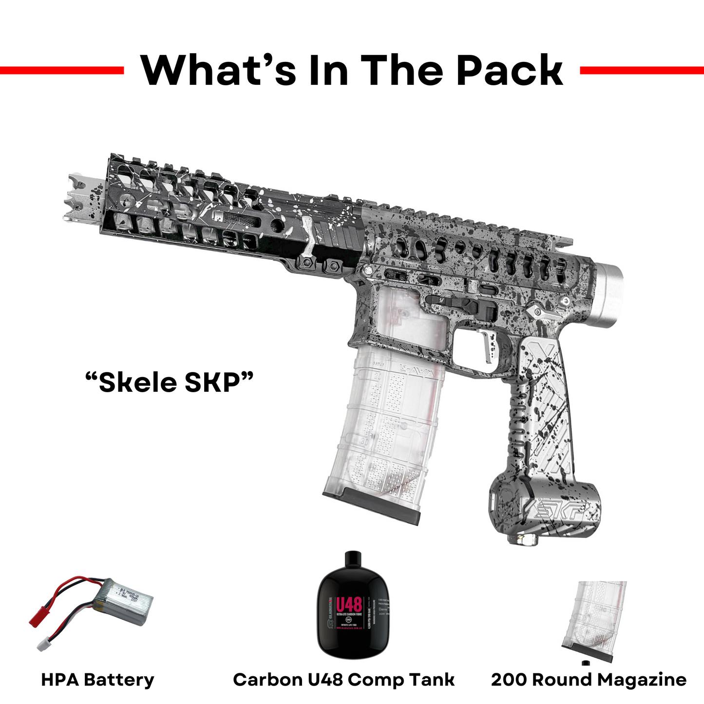 Fusion - "Skele SKP" GBU Custom HPA - Gel Blaster (Metal)