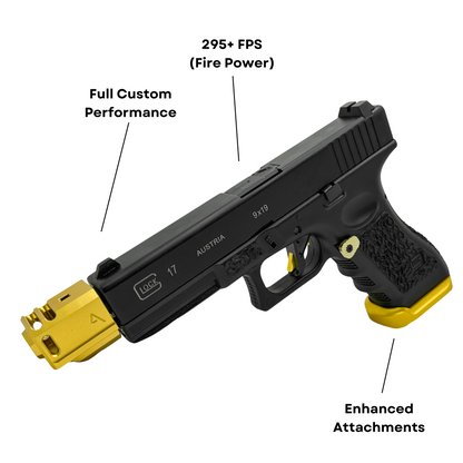 "G17 Gold Touch" Competition Custom Pistol - Gel Blaster (Metal)