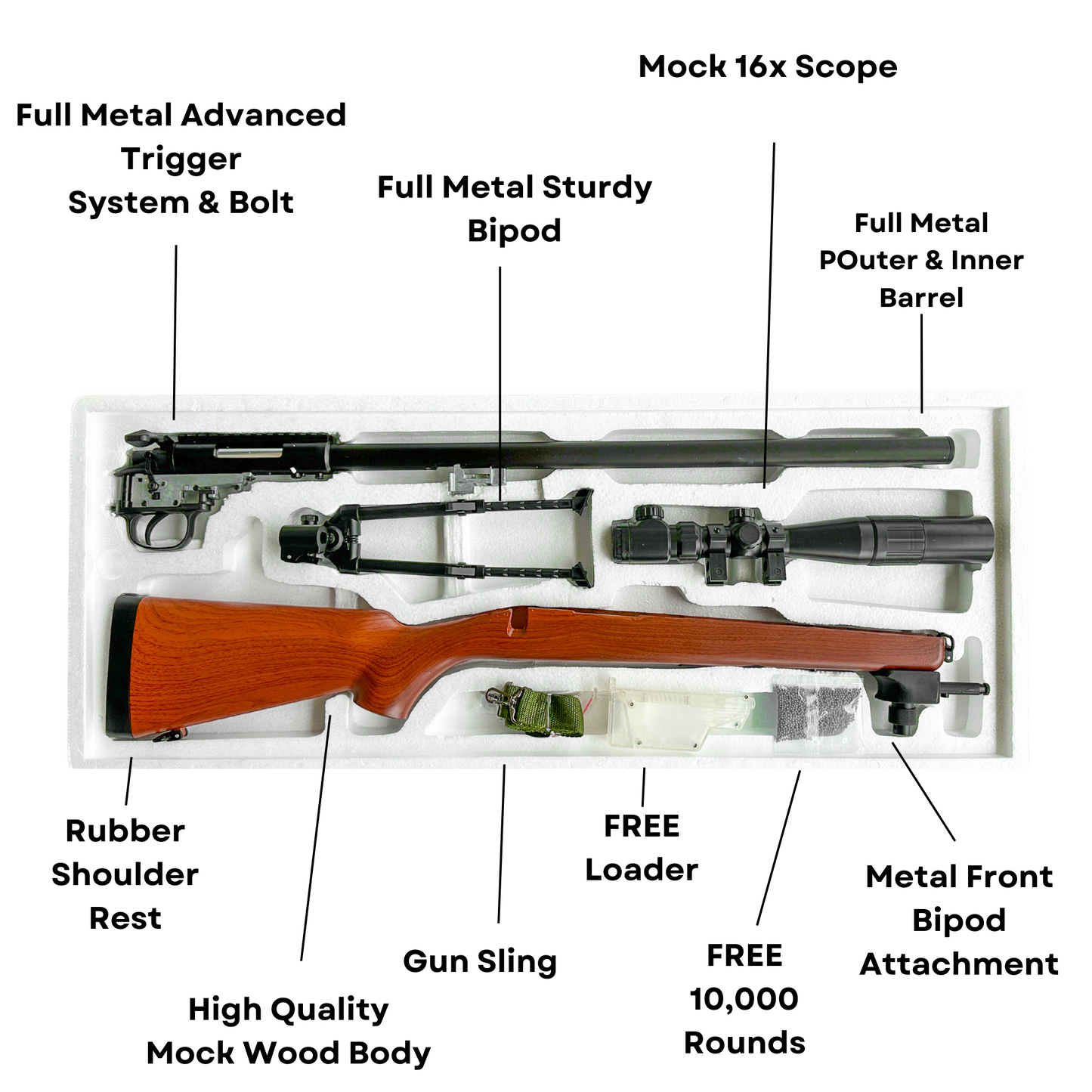 SY M24 Hybrid Metal Sniper Rifle - Gel Blaster