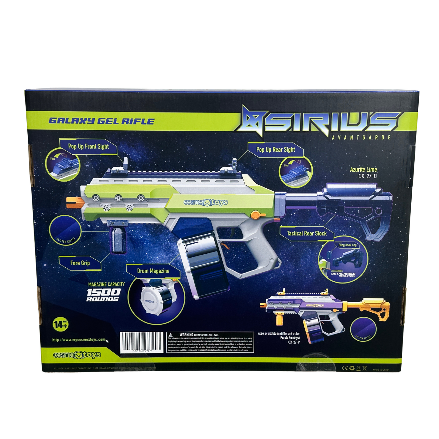 CosmoX Sirius Sci-Fi Rifle - Gel Blaster (Blue)