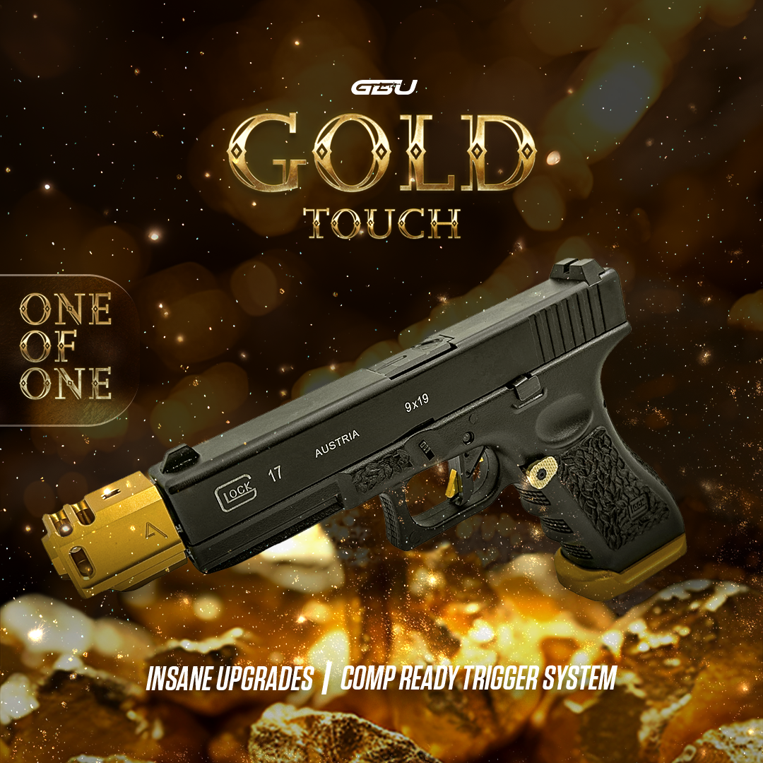 "G17 Gold Touch" Competition Custom Pistol - Gel Blaster (Metal)