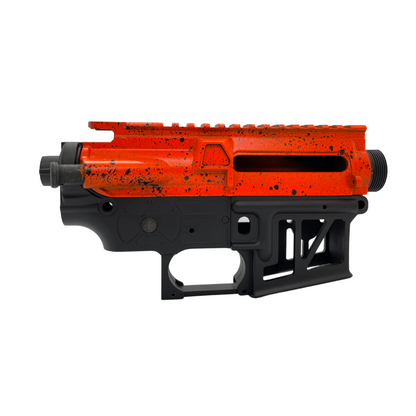 Custom Orange Splat Alloy CNC V2 Receiver for Gel Blaster