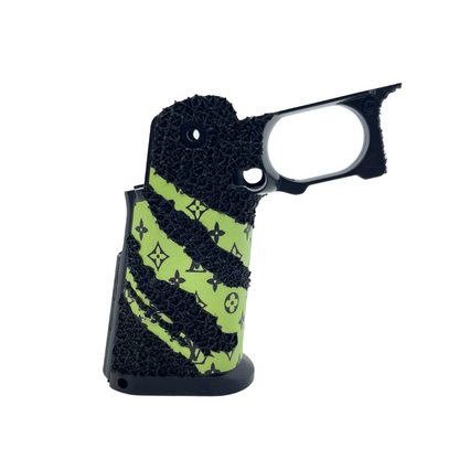 "Lime Green LV" GBU Custom Stippled Hi-Capa Grip (1 of 1)