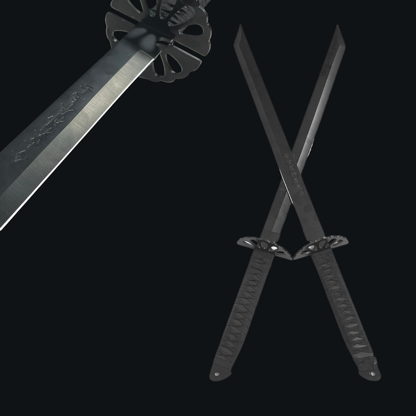 "Survivor" Twin Ninja Swords - Two-Piece Set (Matte Black)