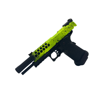 Neon Yellow G/E G3399 Hi-Capa Hex Green Gas Pistol - Gel Blaster