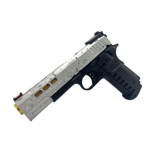 Chrome Splat Painted G/E 3368 Hi-Capa 5.1 Gas Pistol - Gel Blaster