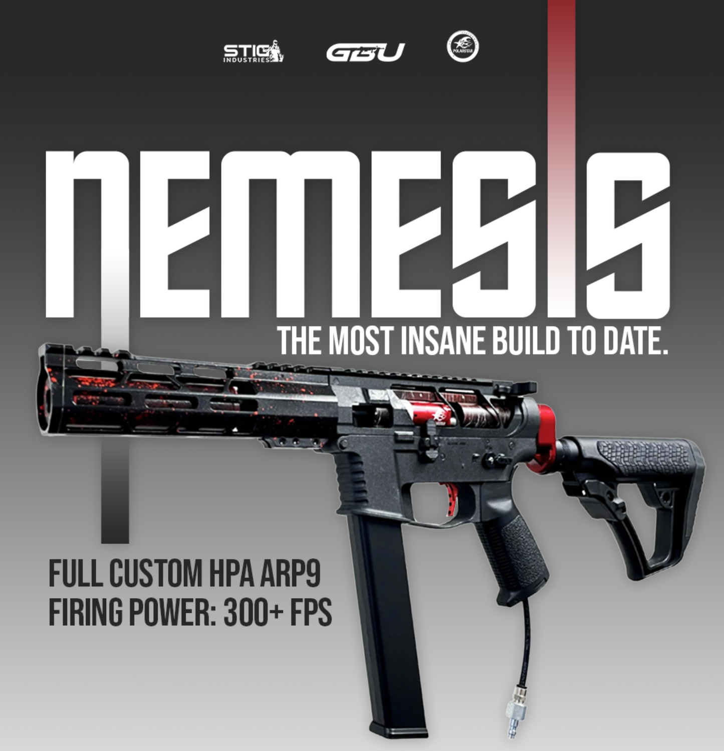 "Nemesis" GBU Custom ARP9 - HPA Gel Blaster