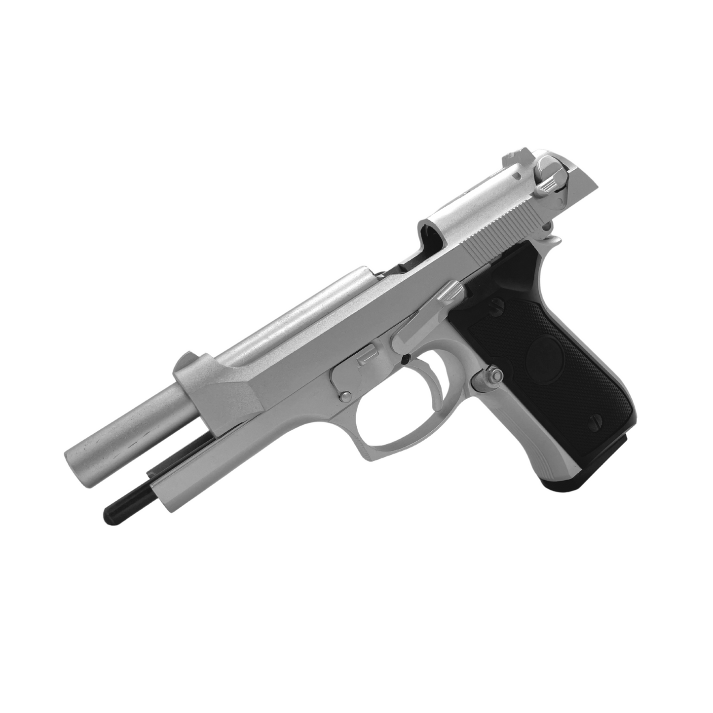 Silver NWELL Beretta M92 Metal  Green Gas Blowback Pistol - Gel Blaster